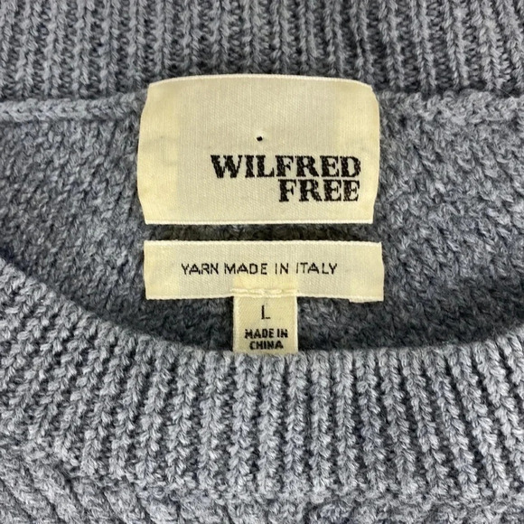 2/$25 Wilfred solid gray knitted neutrals heavy weight wool sweater size large - Picture 2 of 6